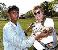 With snake